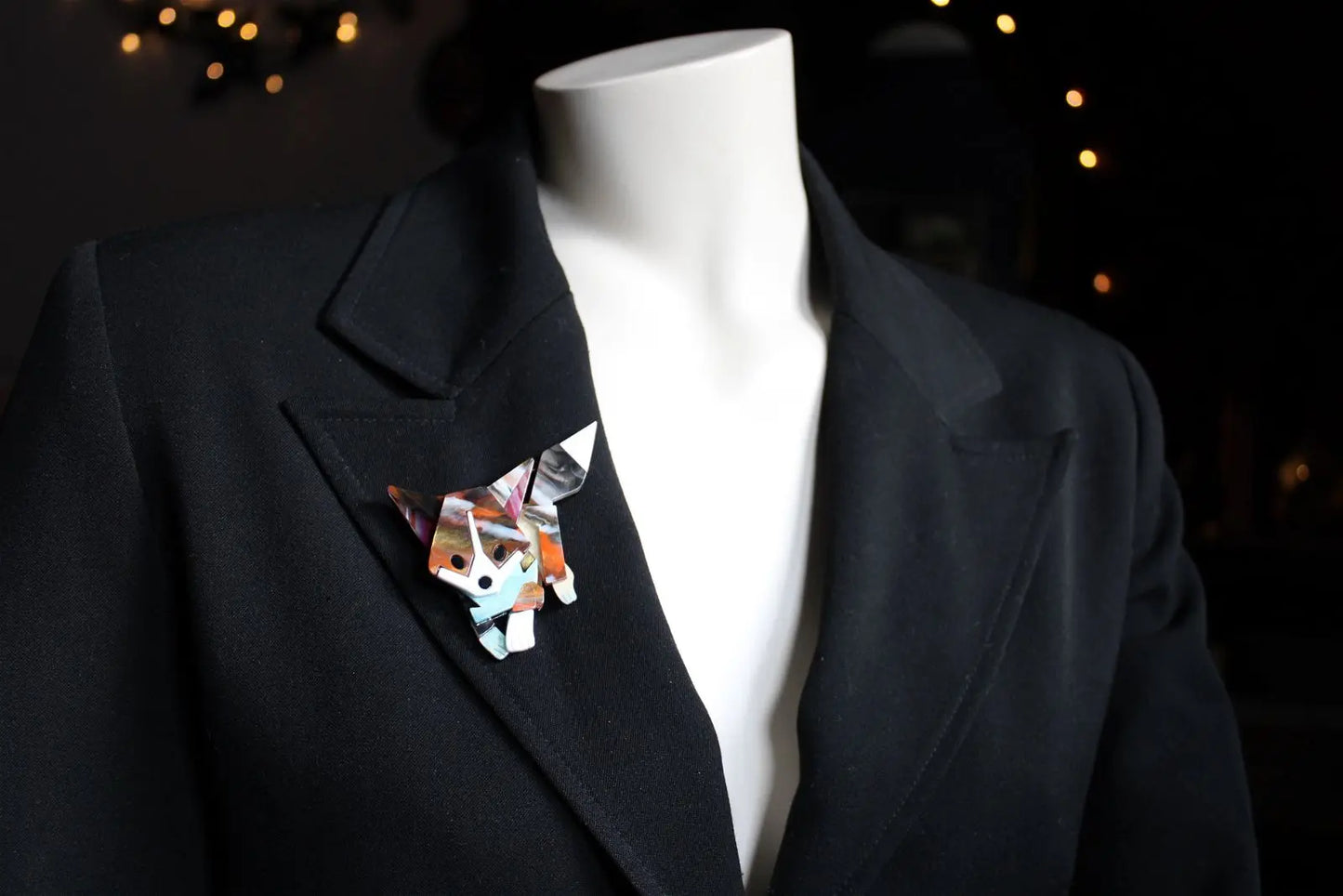 COLLECTION RENARDS Broche acrylique - Aurore Lune