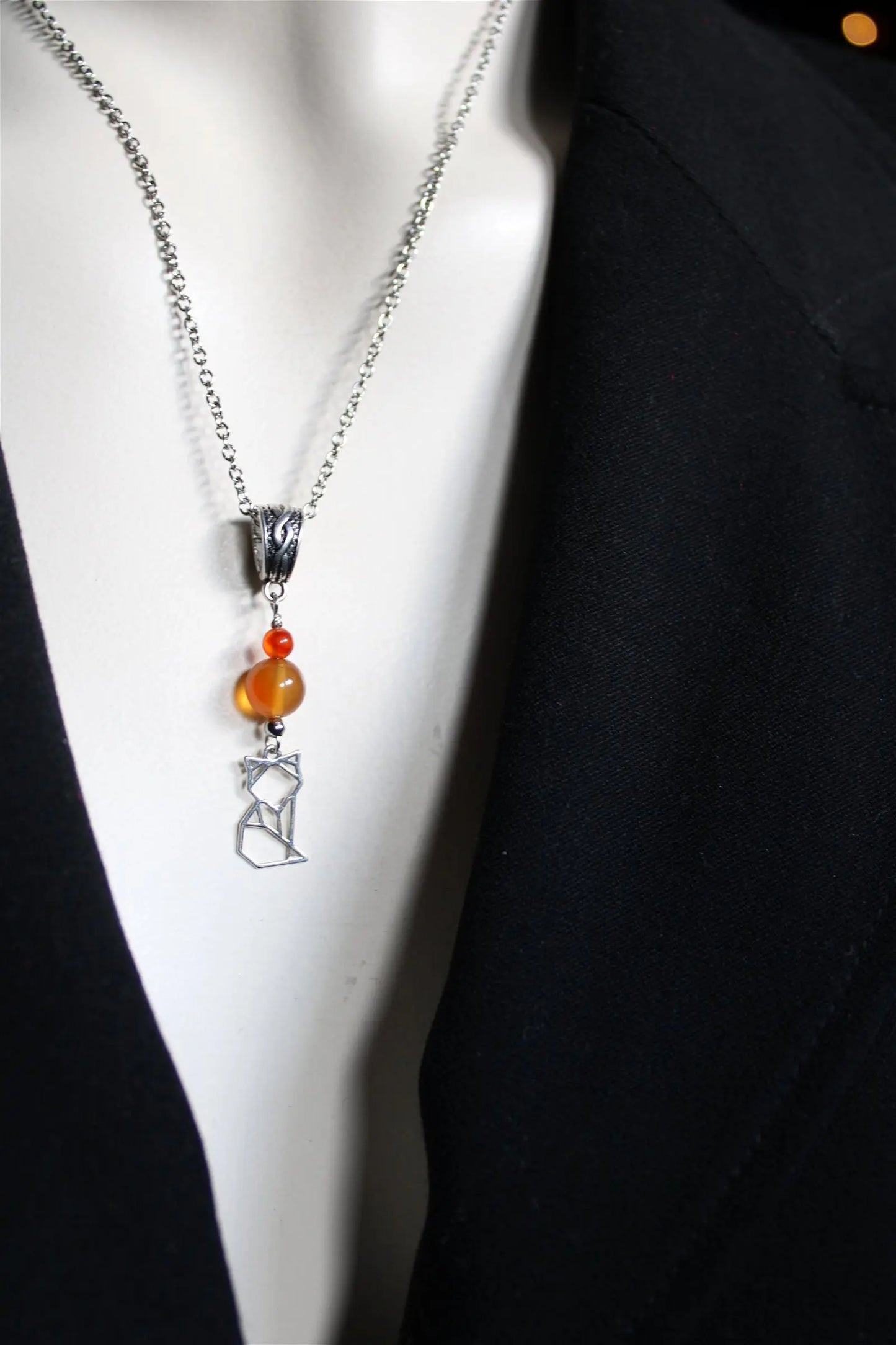 COLLECTION RENARDS Collier cornalines - Aurore Lune