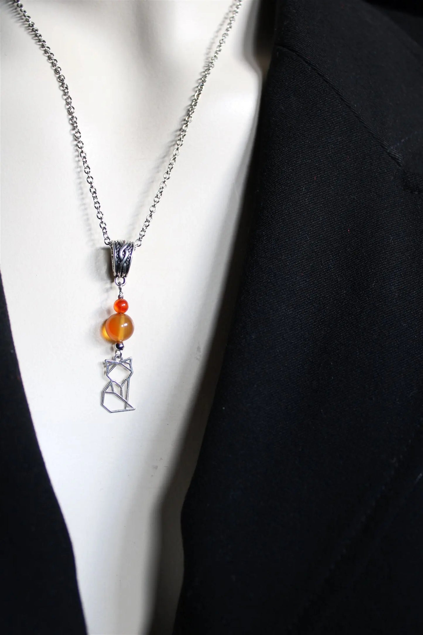 COLLECTION RENARDS Collier cornalines - Aurore Lune