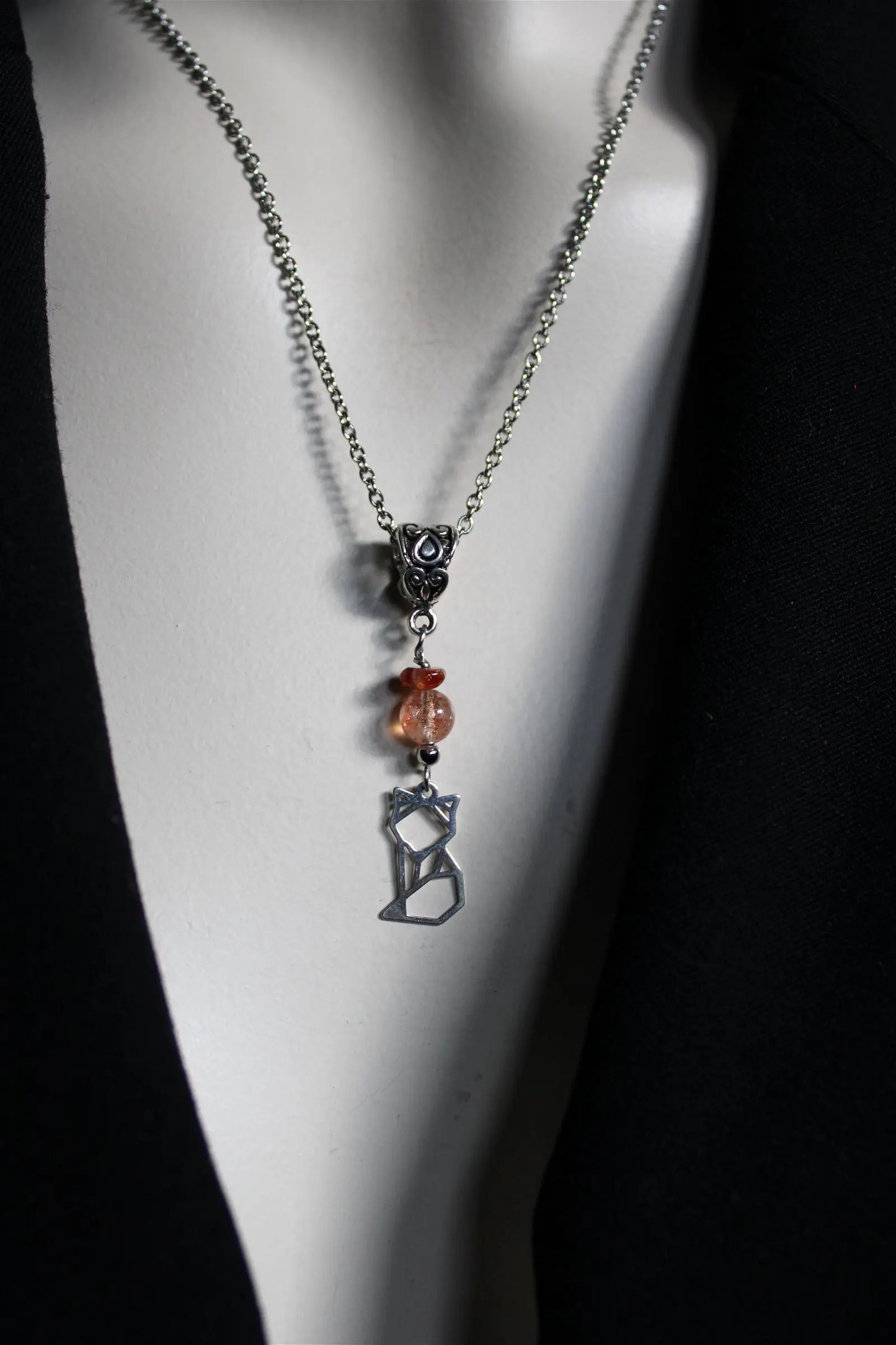COLLECTION RENARDS Collier pierre de soleil - Aurore Lune