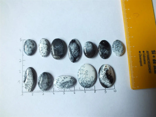 Cabochon d'opale à dendrites Création ou merlinite - Aurore Lune