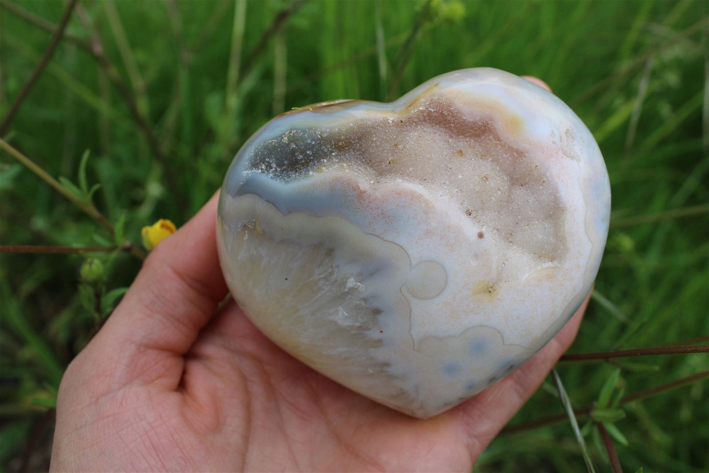 Coeur en agate - Brésil qualité + - Aurore Lune