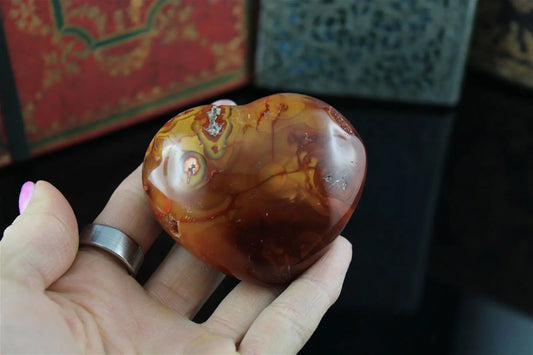 Coeur en cornaline - Aurore Lune