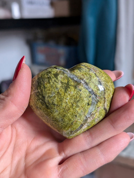 Coeur en opale verte - Aurore Lune