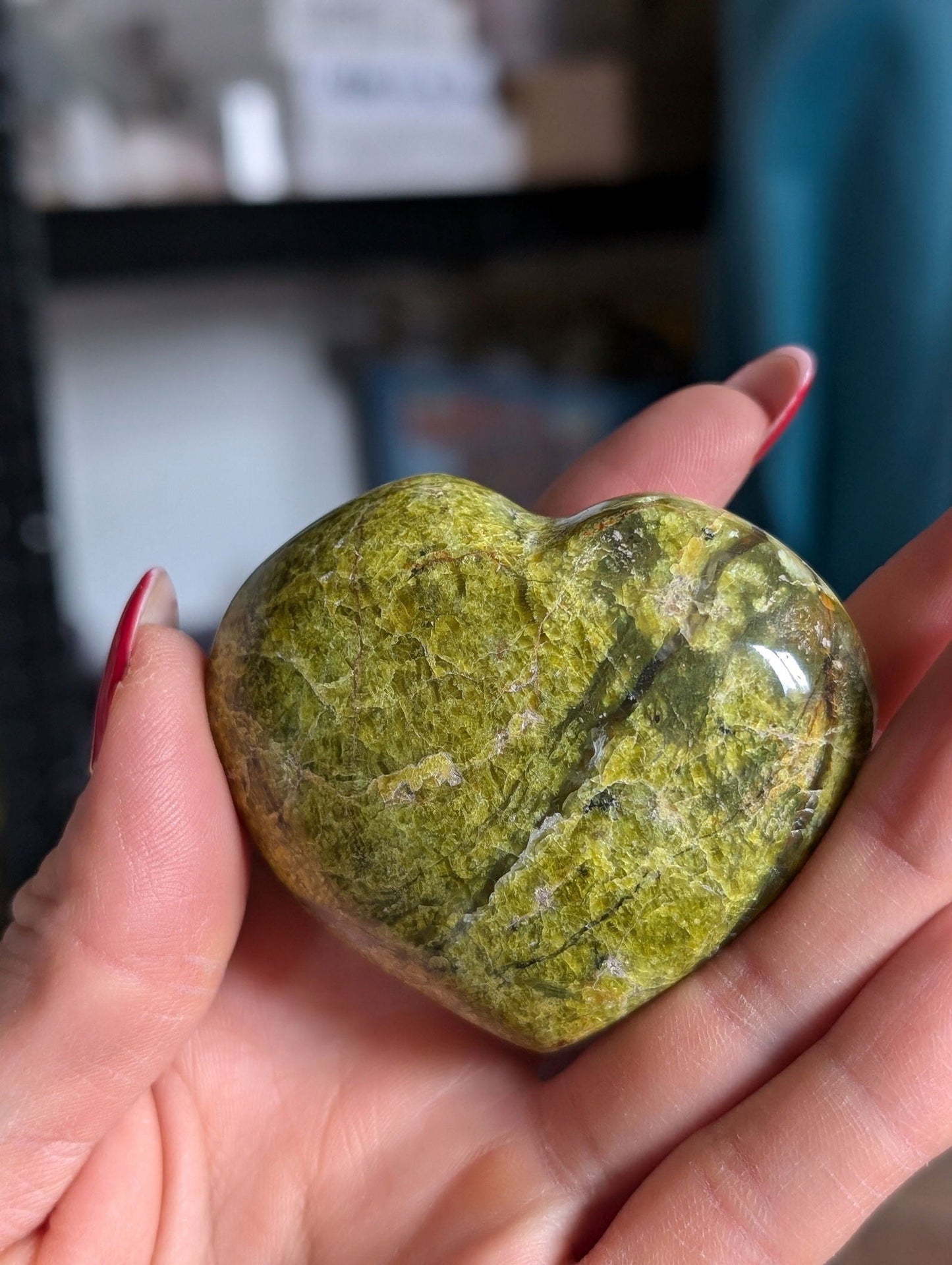 Coeur en opale verte - Aurore Lune
