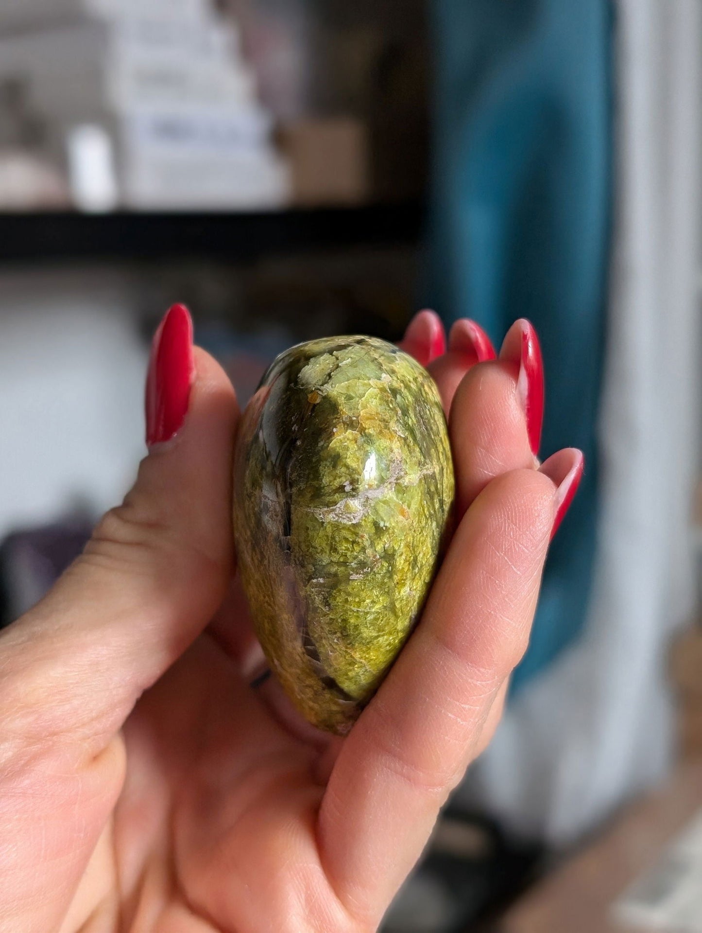 Coeur en opale verte - Aurore Lune