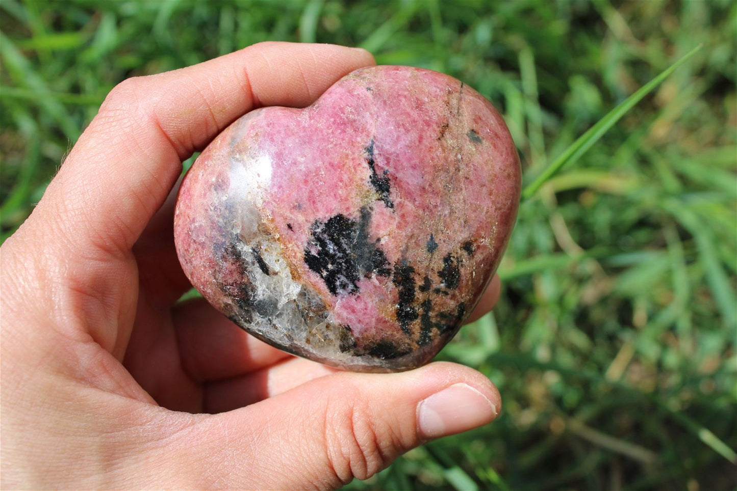 Cœur en rhodonite 7x6 cm - Aurore Lune