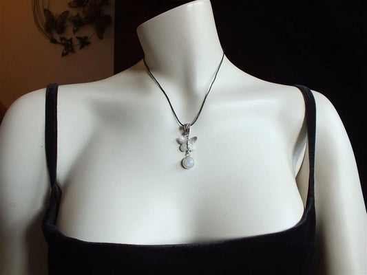 Collection papillon labradorite blanche - Aurore Lune