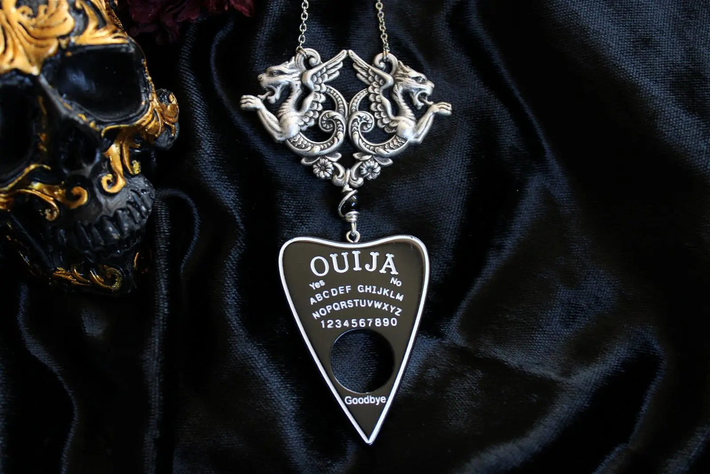 Collier Oui-ja et gargouilles - Aurore Lune