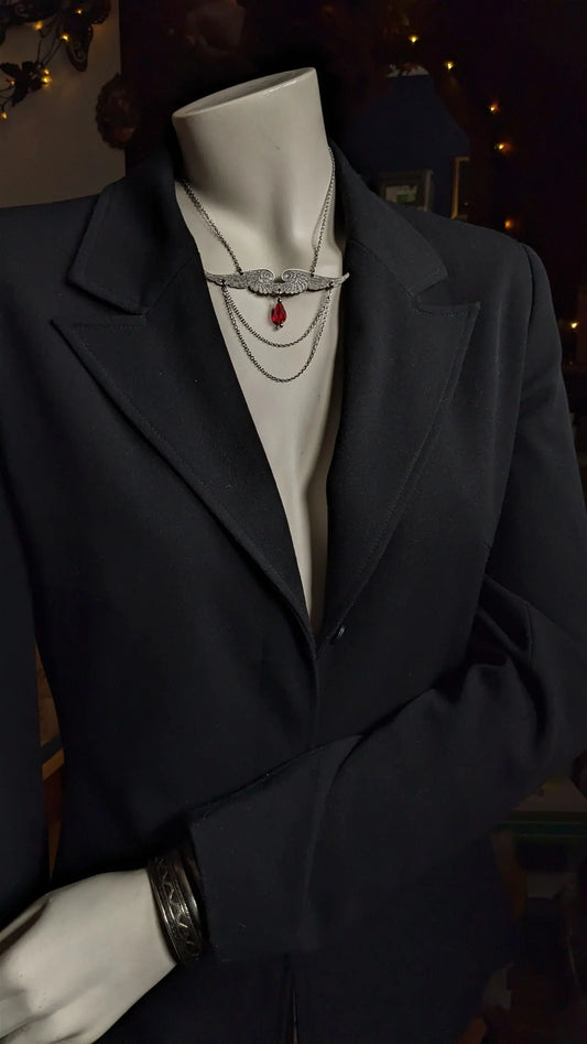 Collier ailes et chaînettes - Aurore Lune