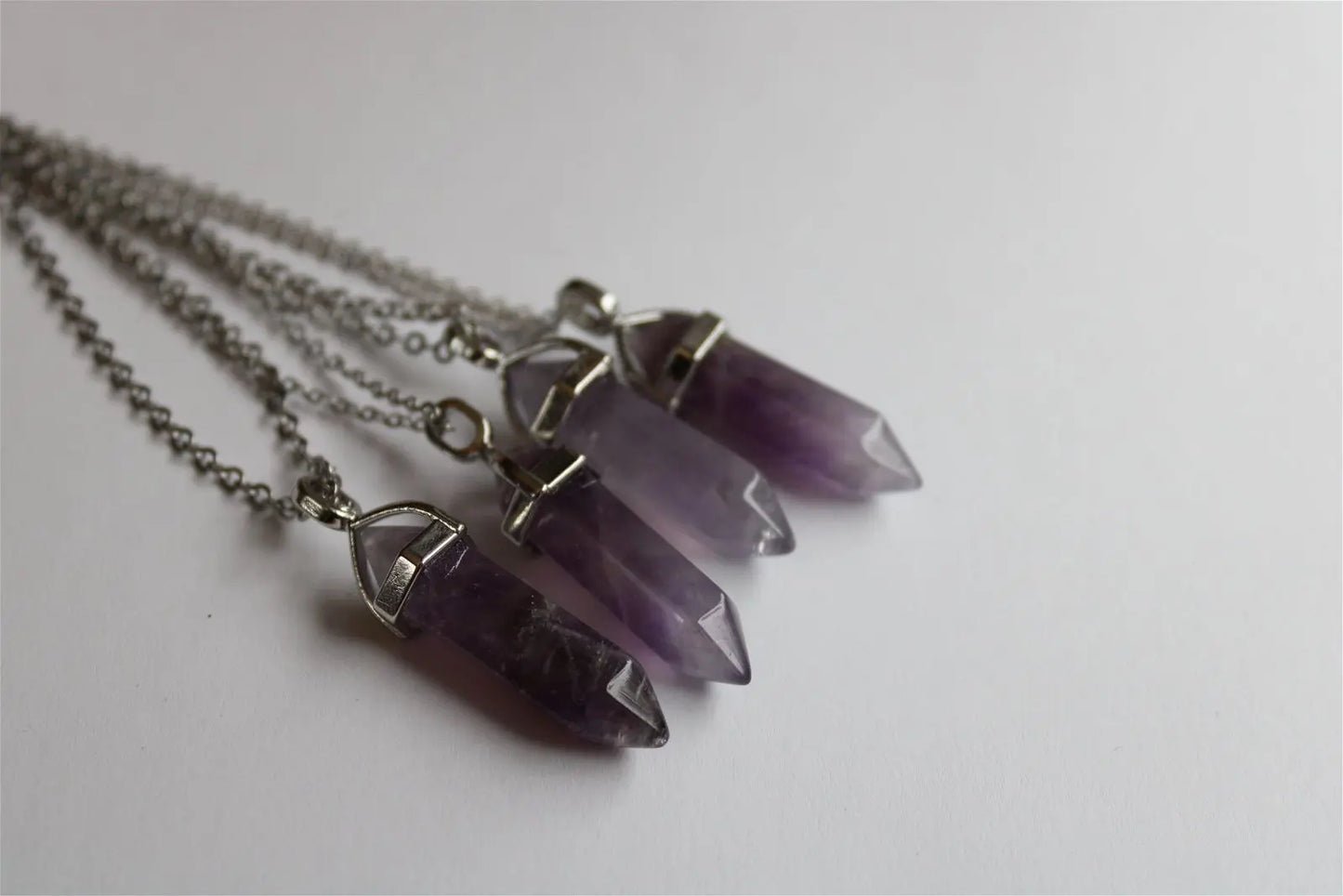Collier améthyste en forme de pendule - Aurore Lune