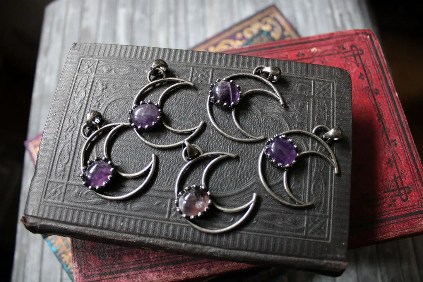 Collier améthyste et Lune - Aurore Lune