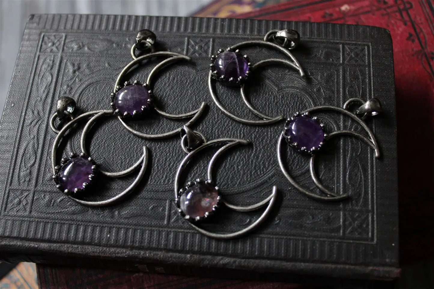 Collier améthyste et Lune - Aurore Lune