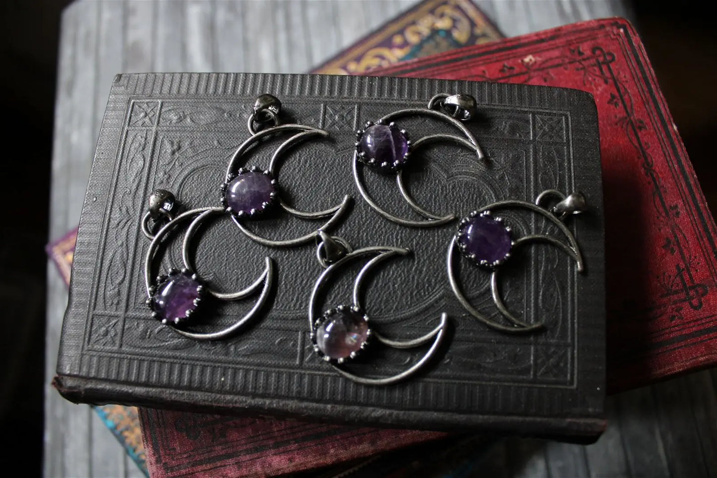 Collier améthyste et Lune - Aurore Lune