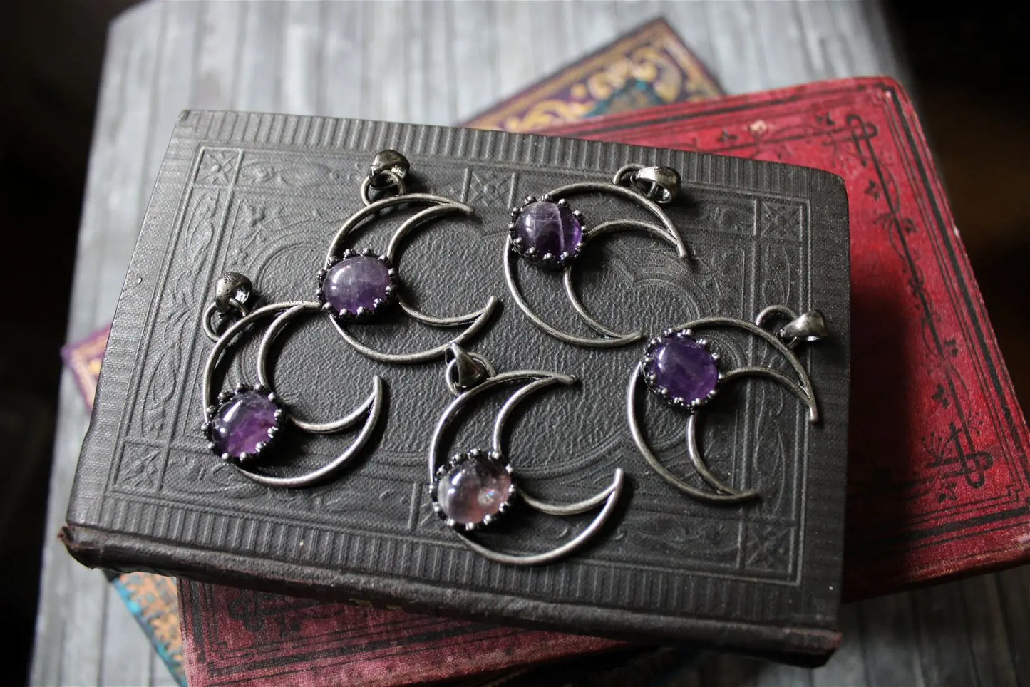 Collier améthyste et Lune - Aurore Lune