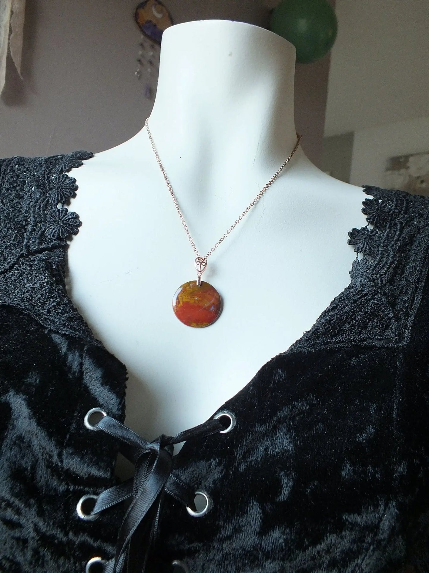 Collier avec agate hongroise - Aurore Lune