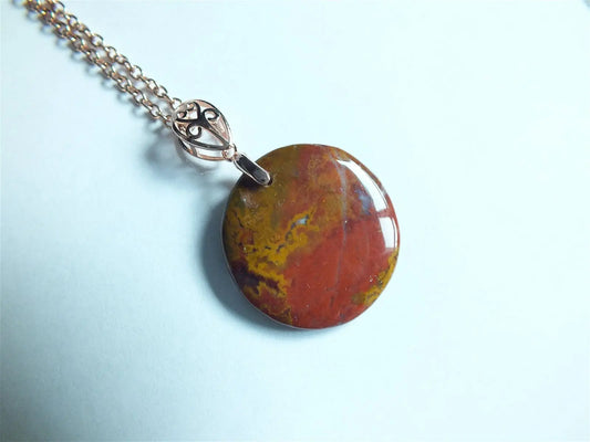 Collier avec agate hongroise - Aurore Lune