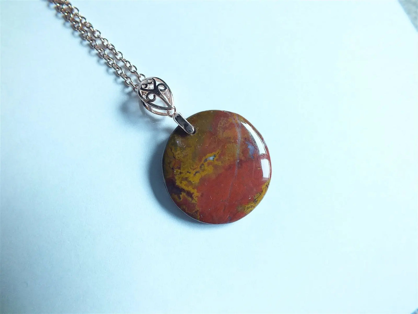 Collier avec agate hongroise - Aurore Lune