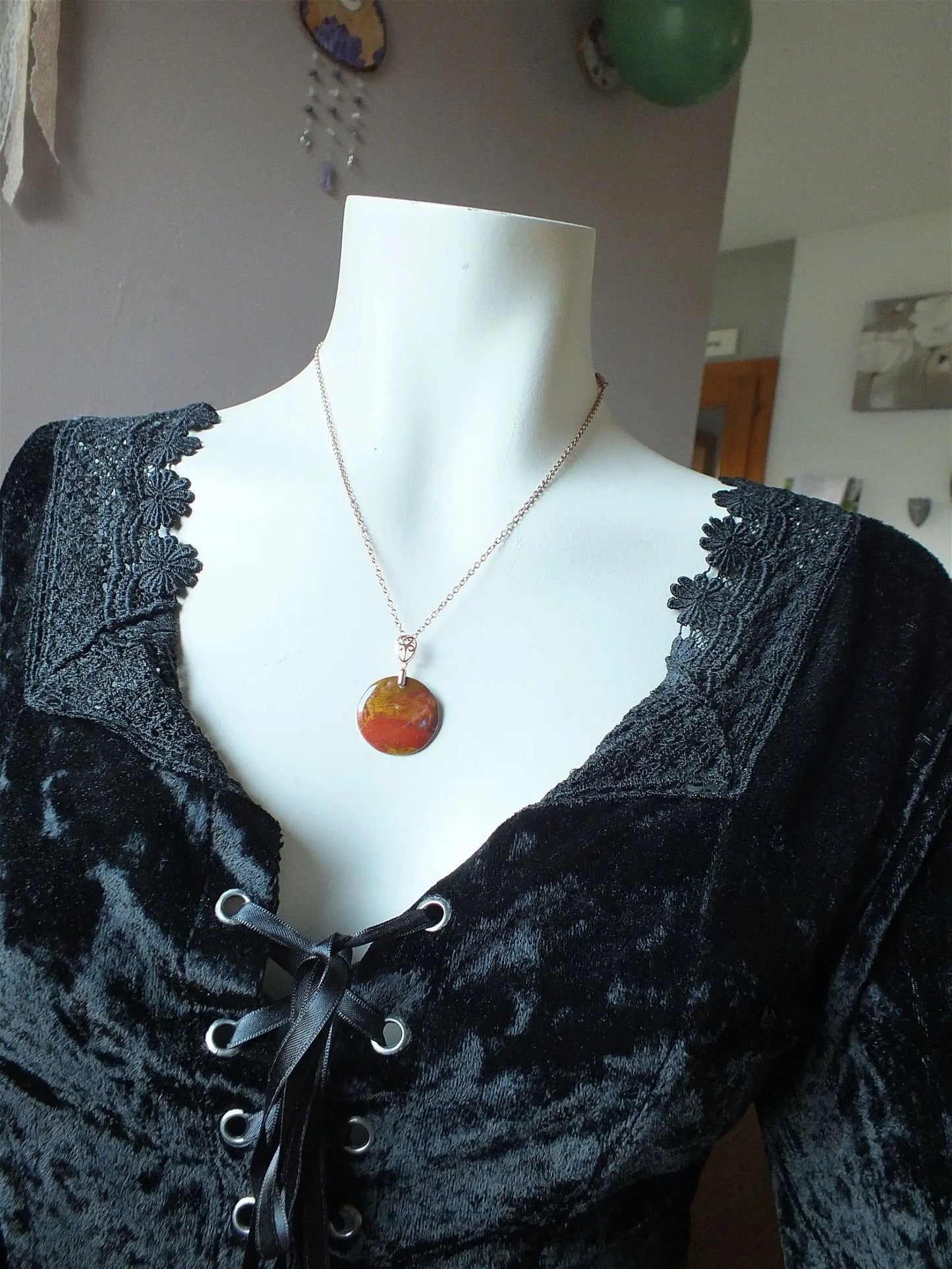 Collier avec agate hongroise - Aurore Lune