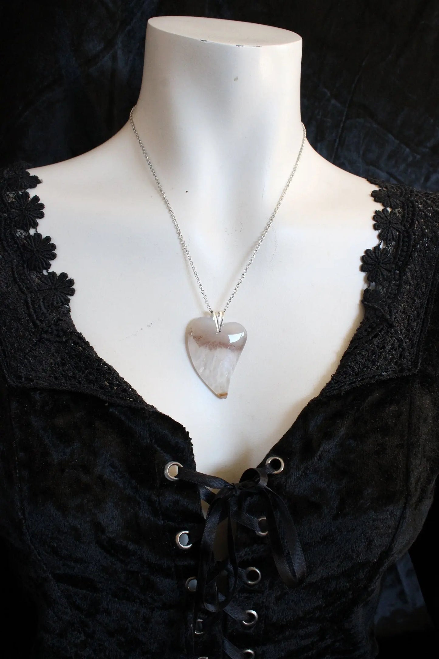 Collier avec agate naturelle - Aurore Lune