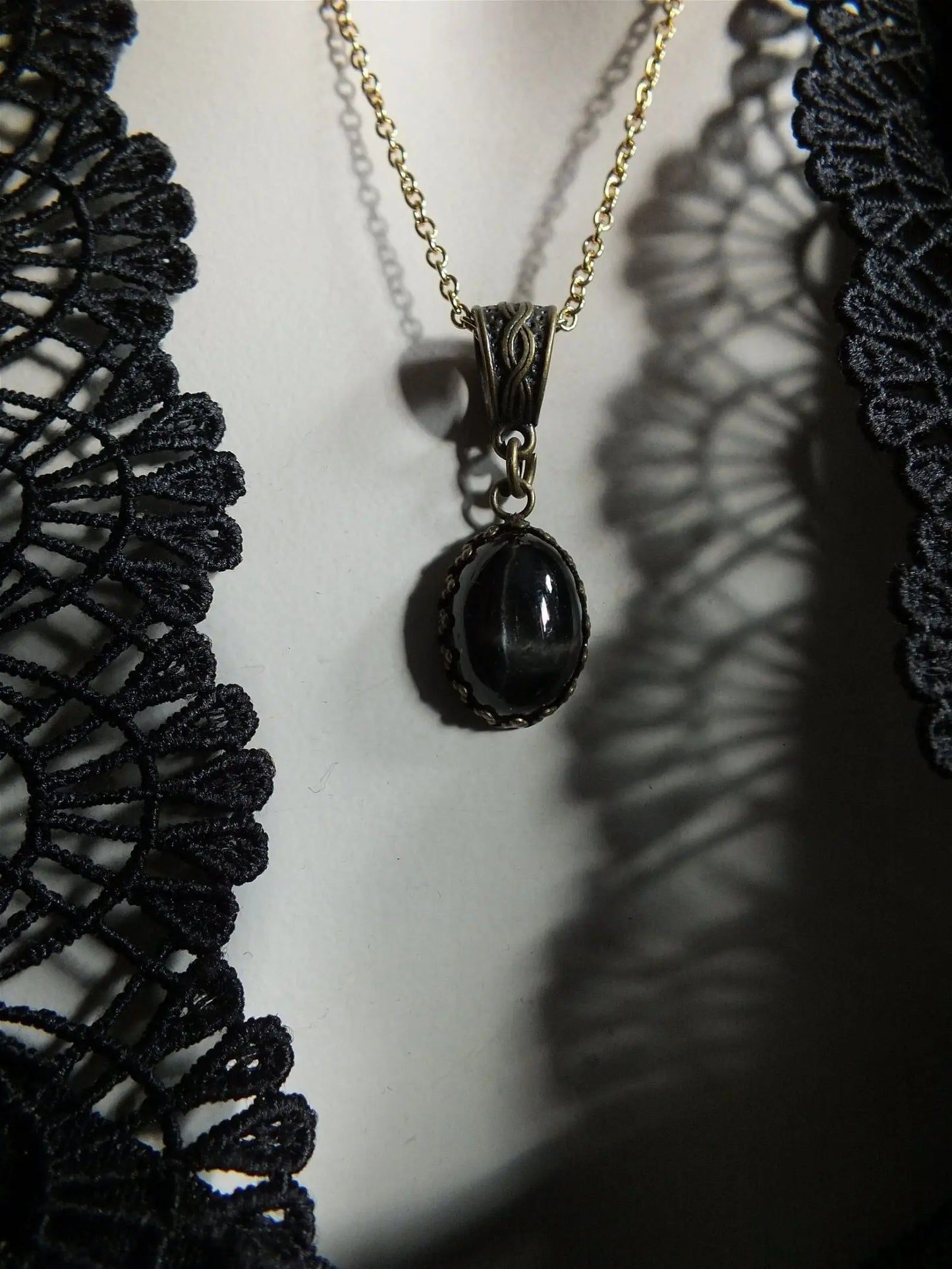 Collier avec diopside étoilé - Aurore Lune