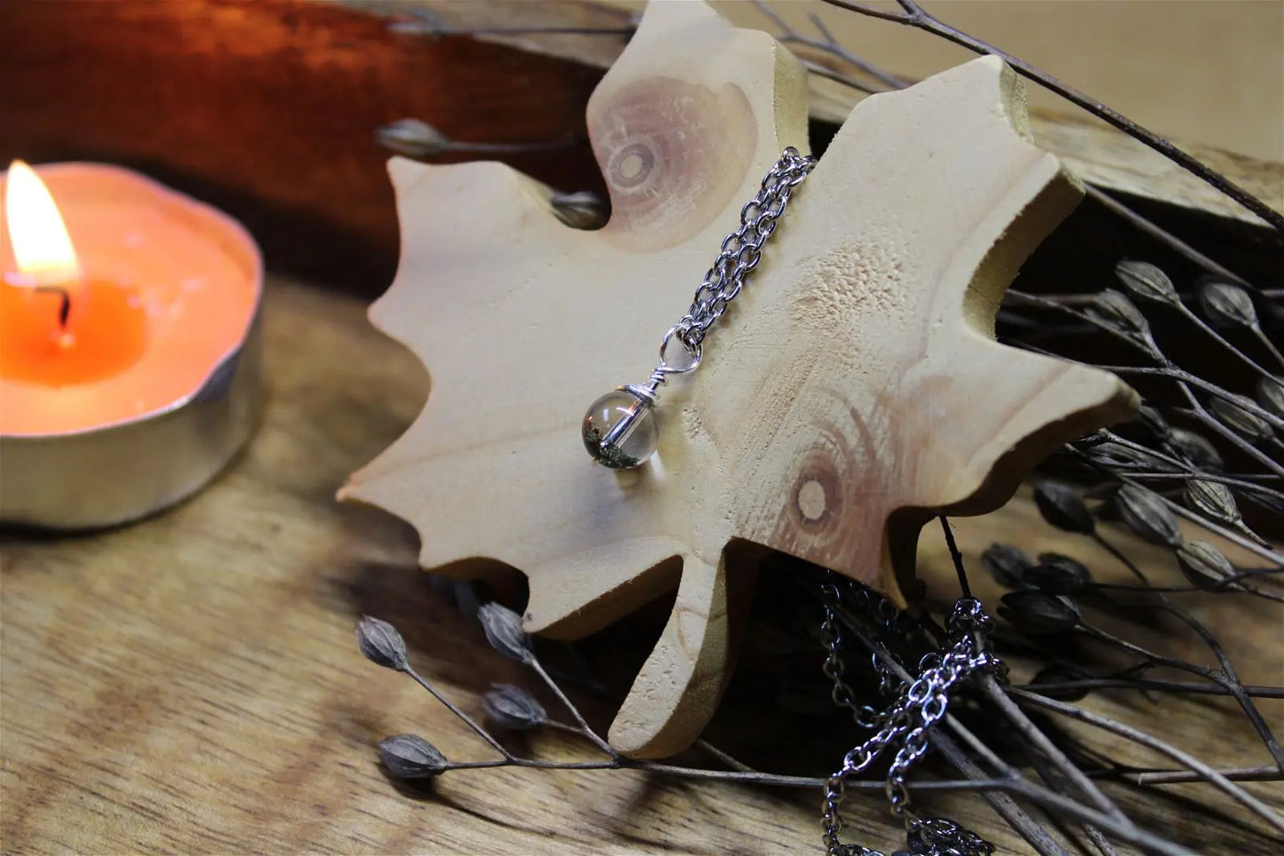 Collier avec jolie lodolite LES EPURES - Aurore Lune