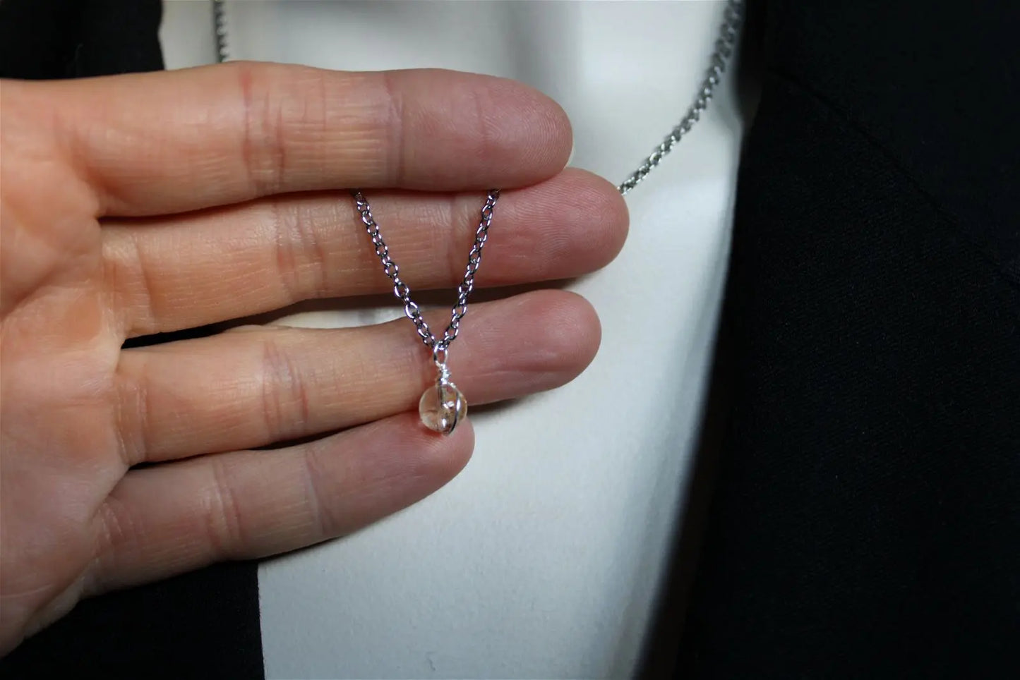 Collier avec jolie lodolite LES EPURES - Aurore Lune