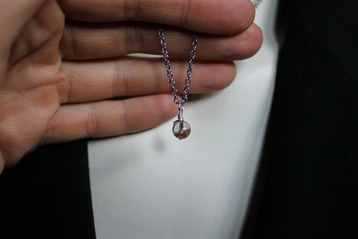 Collier avec jolie lodolite LES EPURES - Aurore Lune