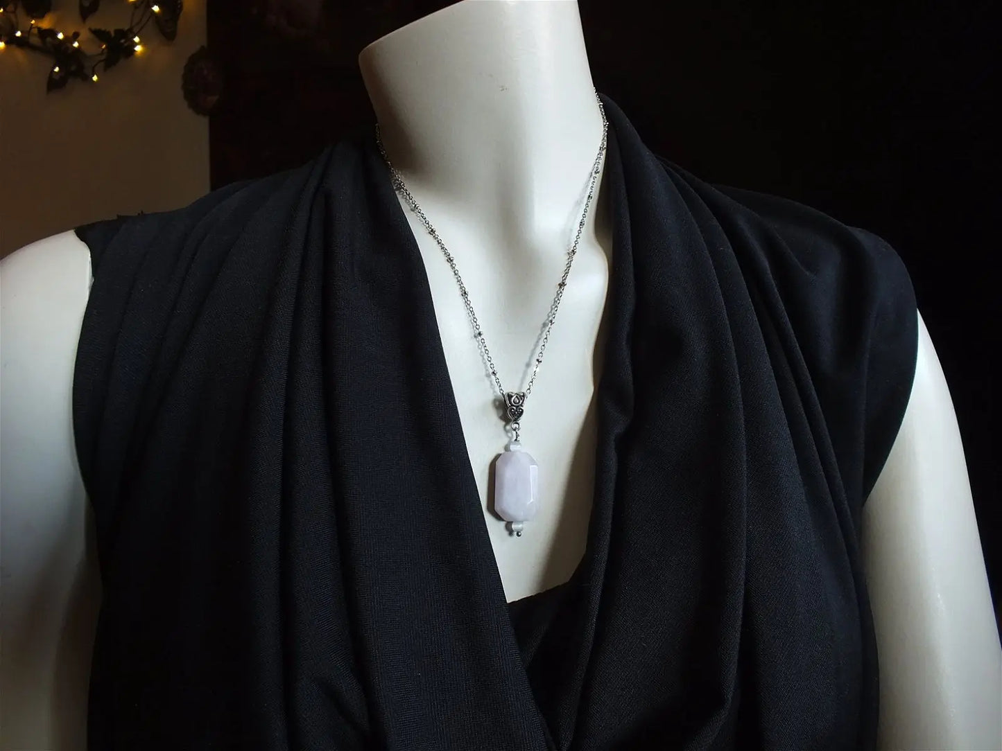 Collier avec kunzite - Aurore Lune