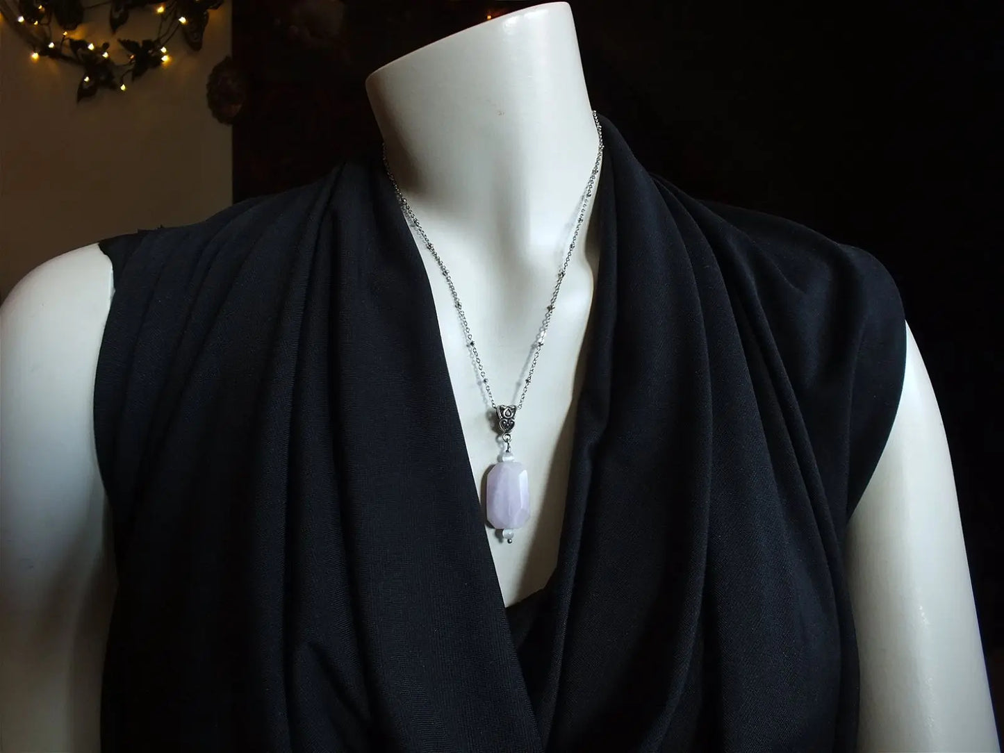 Collier avec kunzite - Aurore Lune