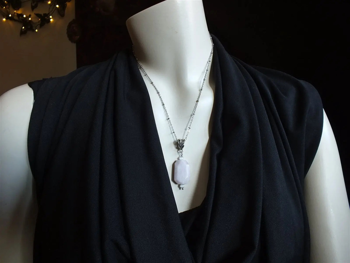 Collier avec kunzite - Aurore Lune