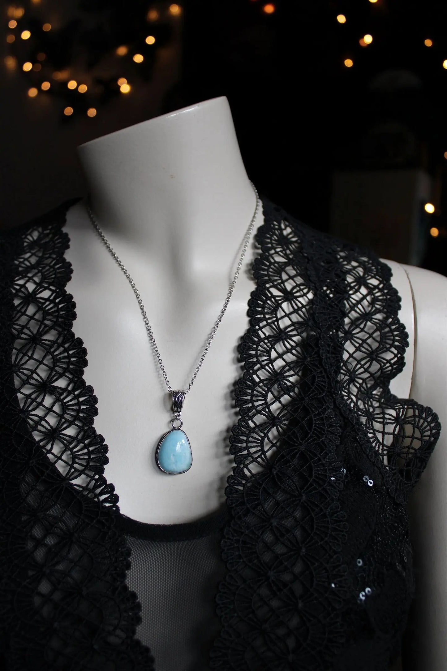 Collier avec larimar - Aurore Lune