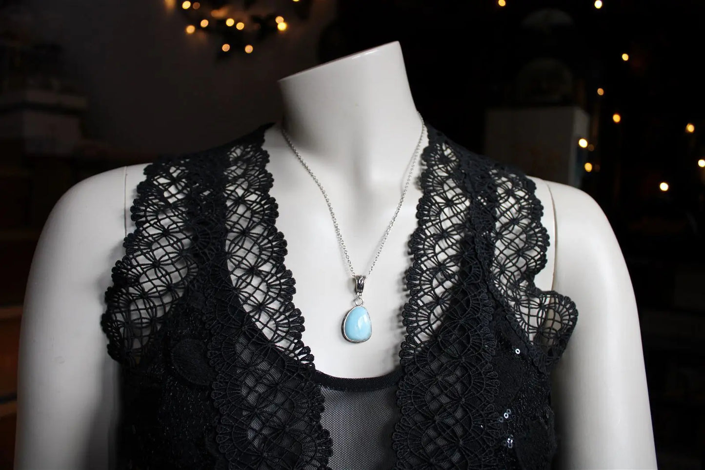 Collier avec larimar - Aurore Lune
