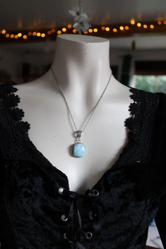 Collier avec larimar - Aurore Lune
