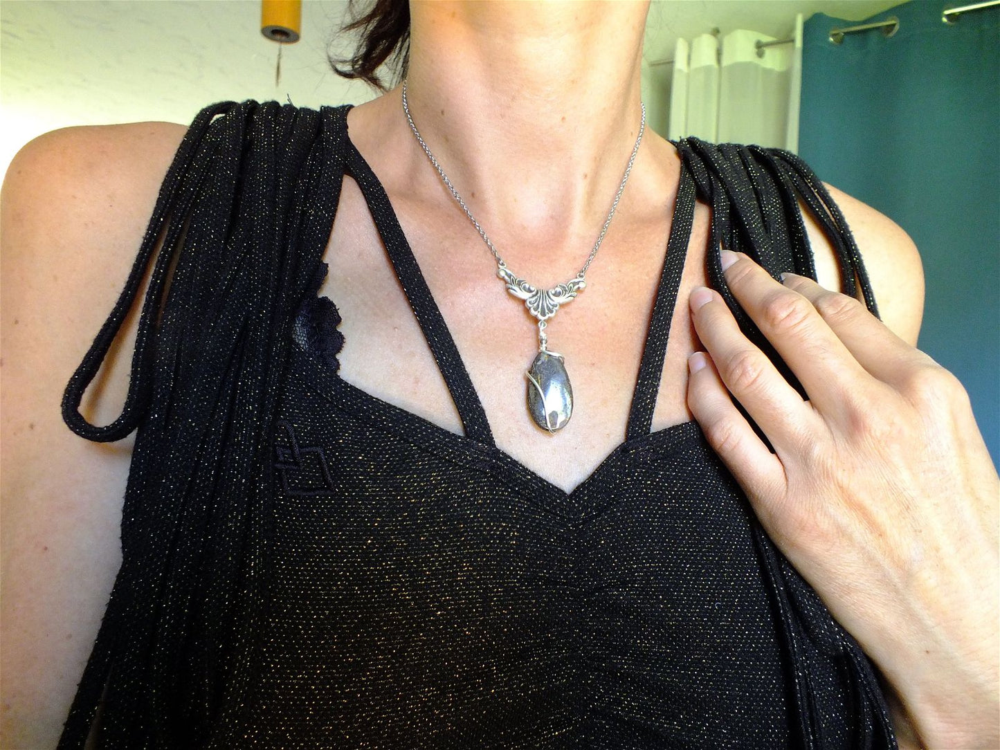 Collier avec opale boulder * River * - Aurore Lune