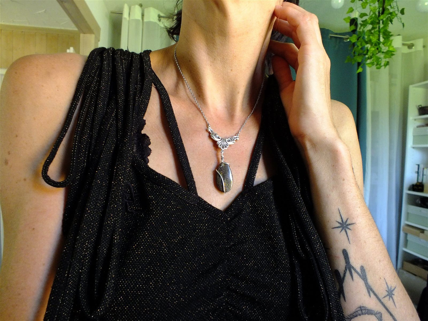 Collier avec opale boulder * River * - Aurore Lune