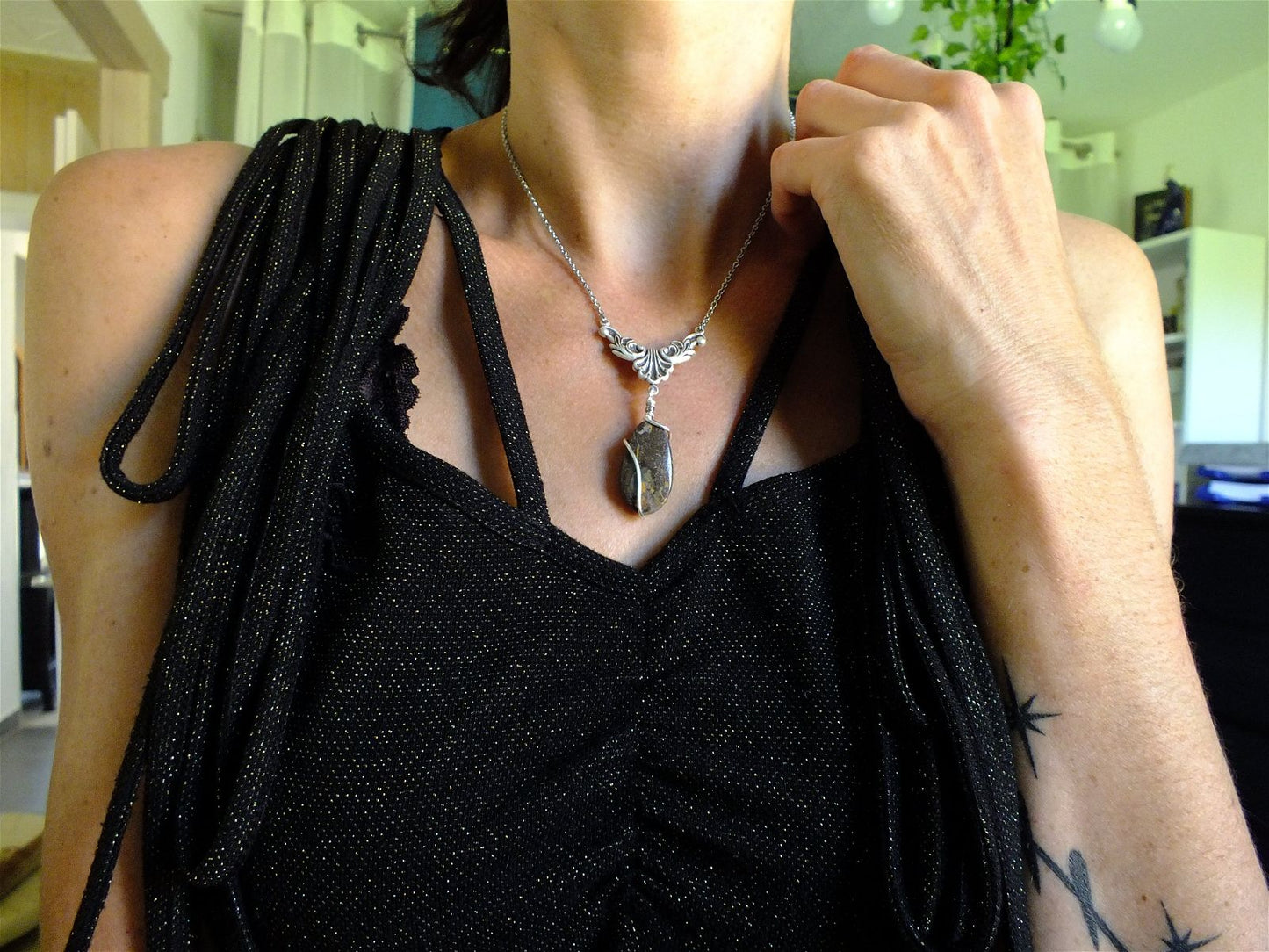 Collier avec opale boulder * River * - Aurore Lune