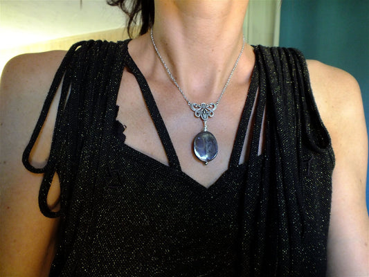 Collier avec opale boulder * Voie Lactée * - Aurore Lune