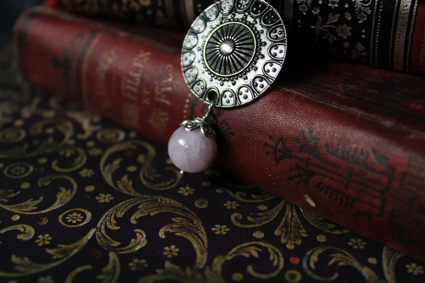 Collier avec perle de kunzite - - Aurore Lune