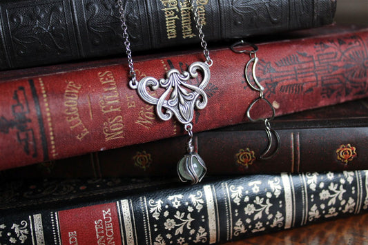 Collier avec prehnite - Aurore Lune