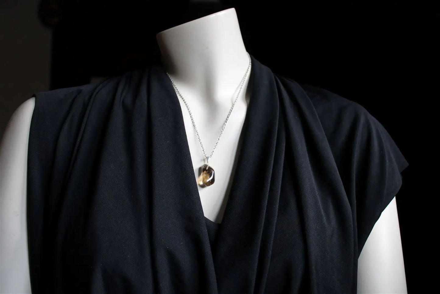 Collier avec vraie citrine - Aurore Lune