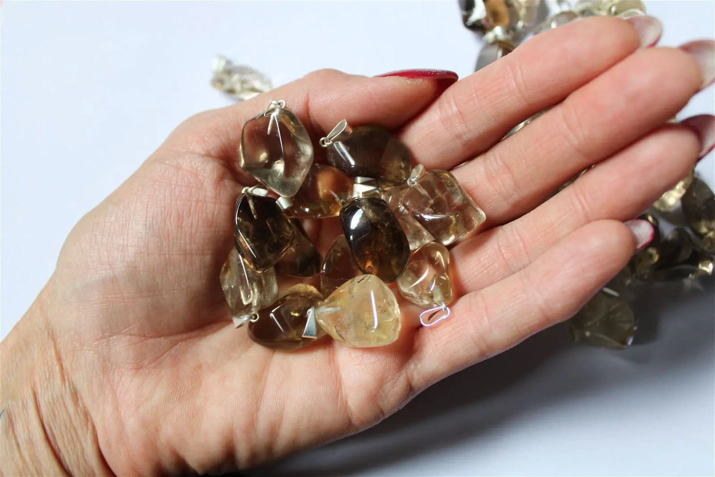 Collier avec vraie citrine - Aurore Lune