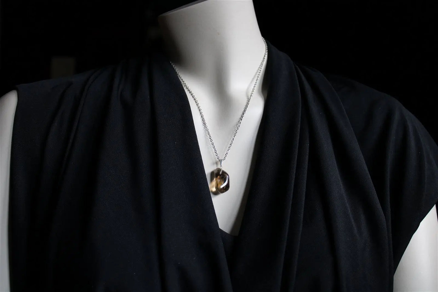 Collier avec vraie citrine - Aurore Lune