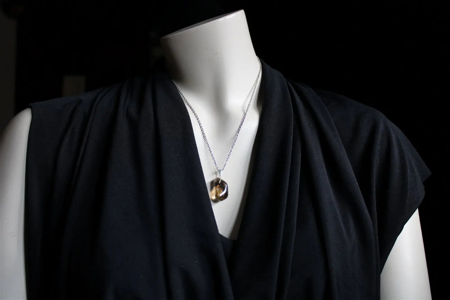 Collier avec vraie citrine - Aurore Lune