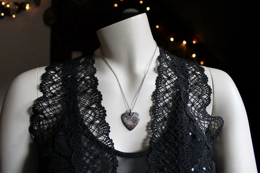 Collier coeur en sonora rhyolite - Aurore Lune