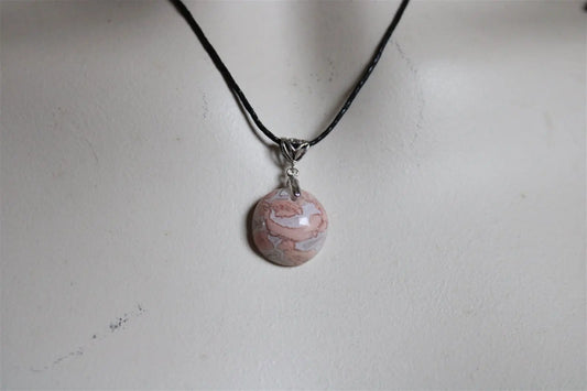 Collier de douceur en agate candy cotton - Aurore Lune