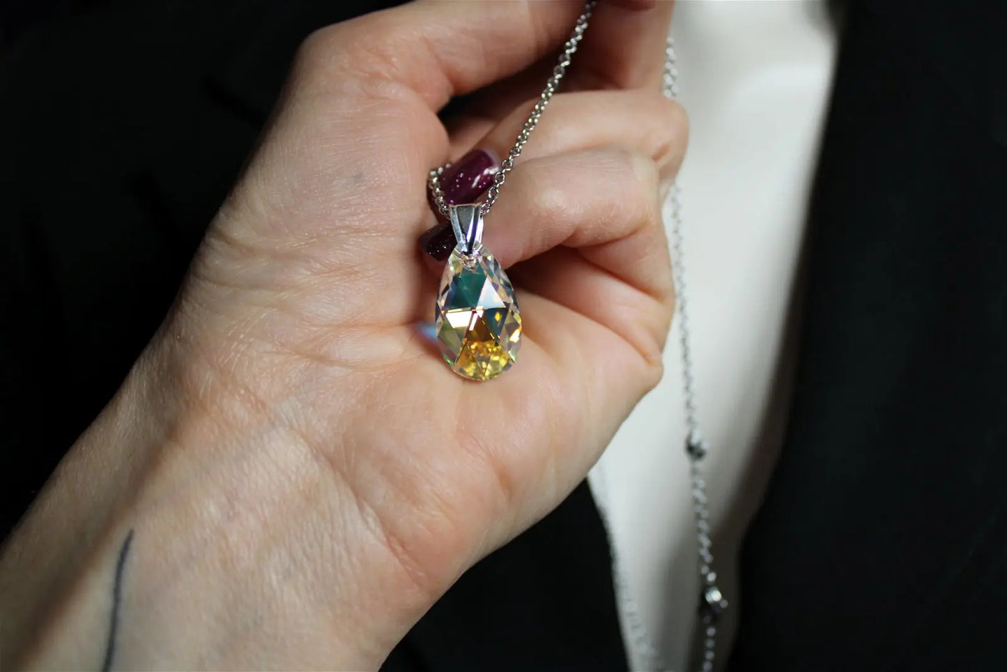 Collier décoré de swarovski original - Aurore Lune