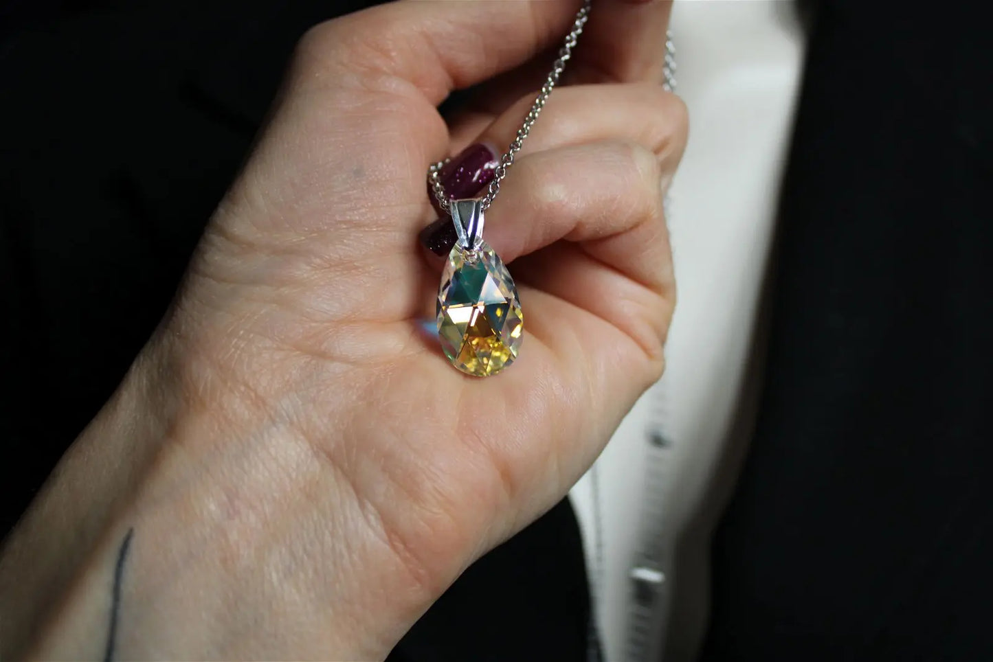 Collier décoré de swarovski original - Aurore Lune