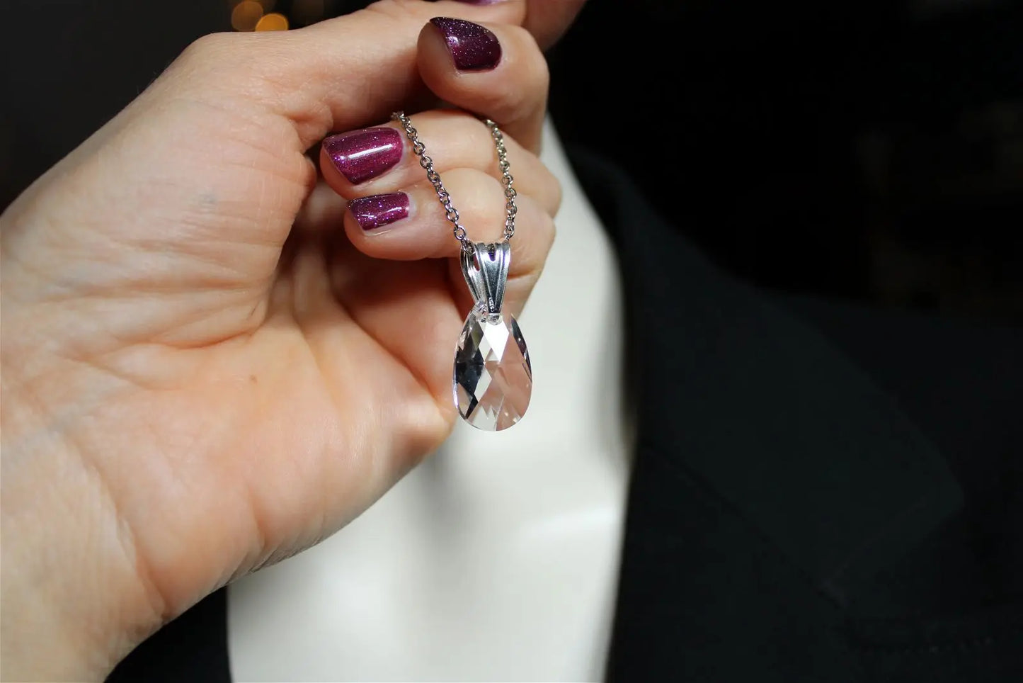 Collier décoré de swarovski original - Aurore Lune