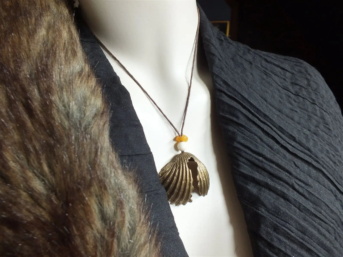 Collier en bronze par Eburos unisexe - Aurore Lune